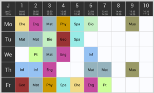 time table