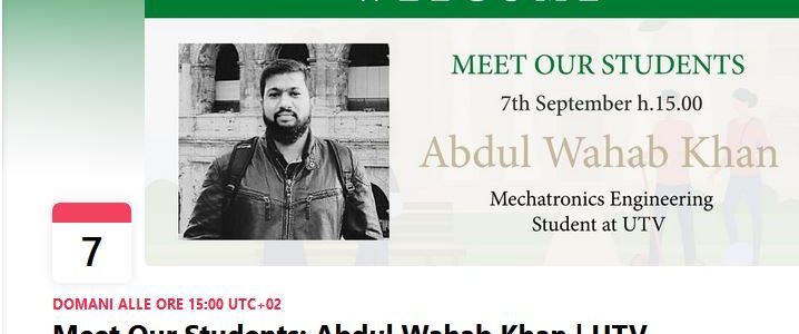 Meet Our Students: Abdul Wahab Khan | UTV Students Welcome 2021/22