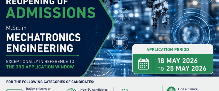 Reopening of Admissions – M.Sc. in Mechatronics Engineering T20